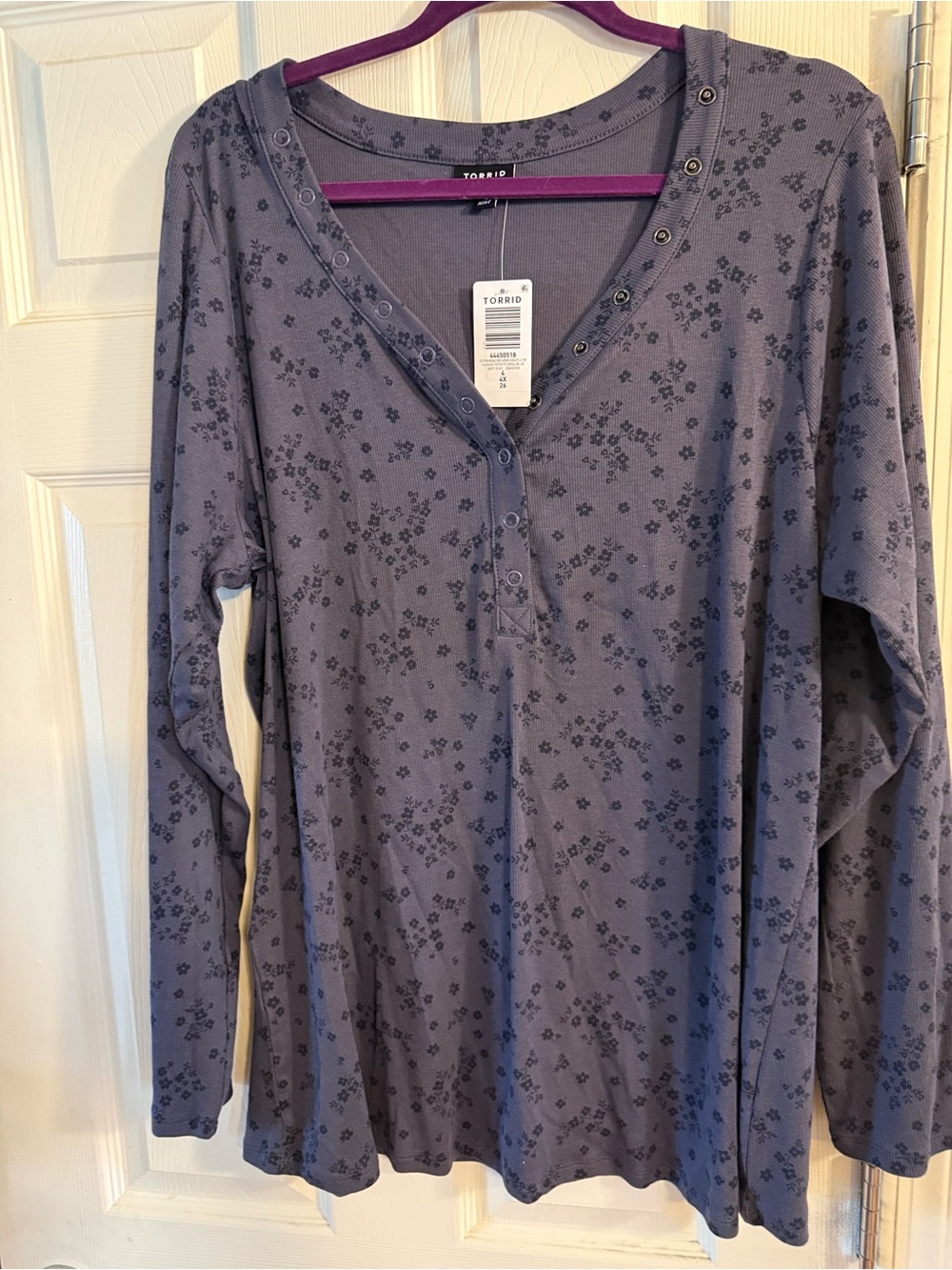 torrid purple ribbed Henley top